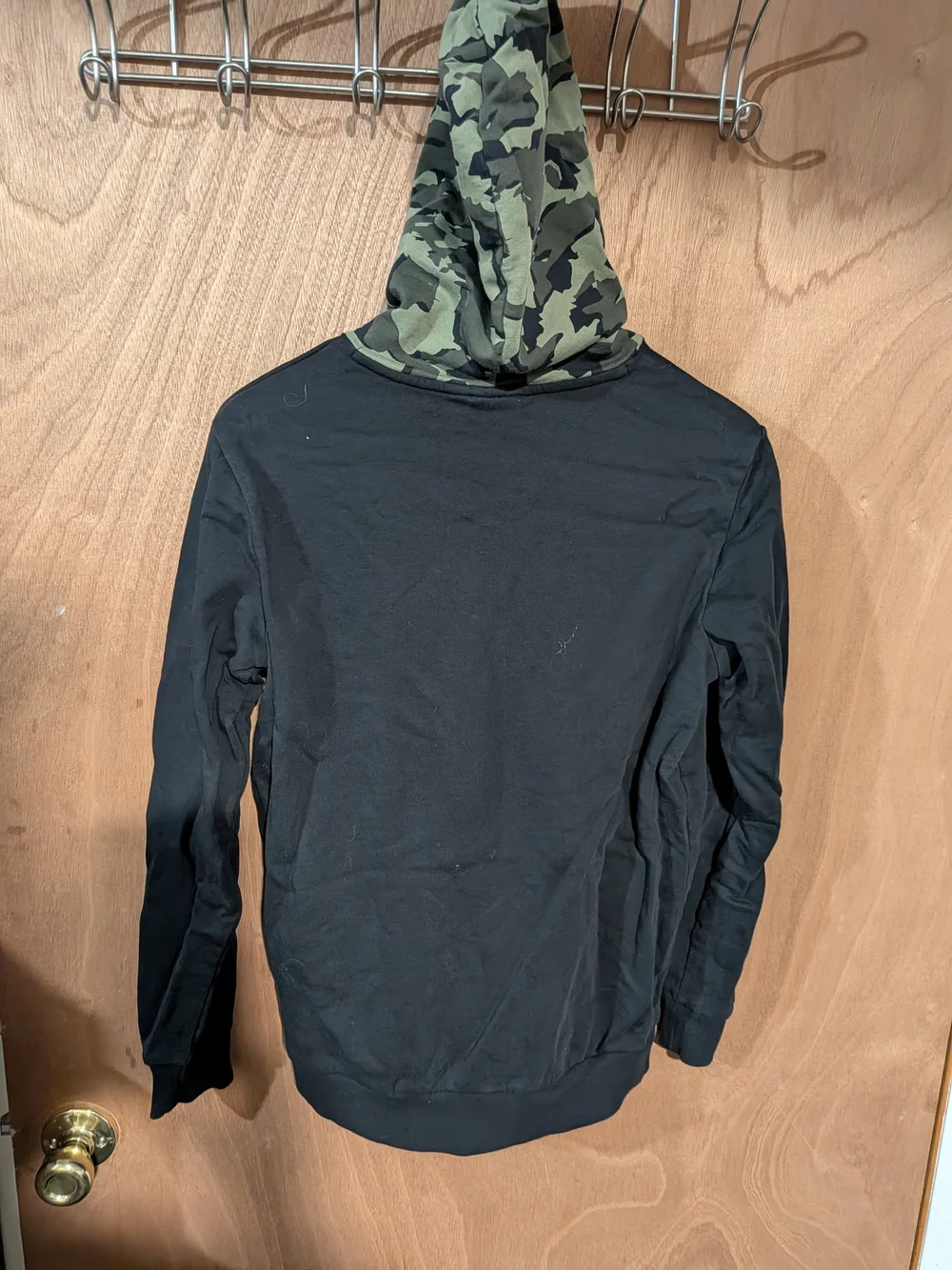 Puma Black Pullover Hoodie with Olive Camo Hood